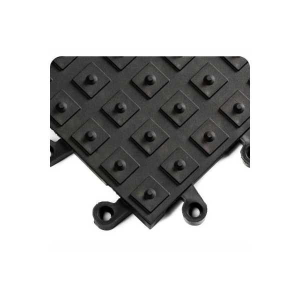 Tennesee Mat Co Wearwell ErgoDeck Solid w/ Integrated Cleats 7/8in Thick 1.5' x 1.5' Black - Case of 10 552.78x18x18BK-CS10 - main